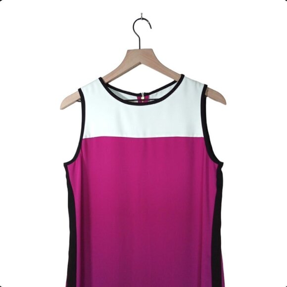 Calvin Klein Colorblock Sleeveless Shift Mini Dress Size 10 - Picture 2 of 6